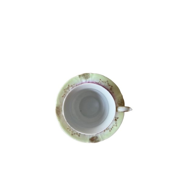 Vintage Floral Flowers Tea cup Saucer Set Hand painted Mums Asters Gold - Picture 2 of 6